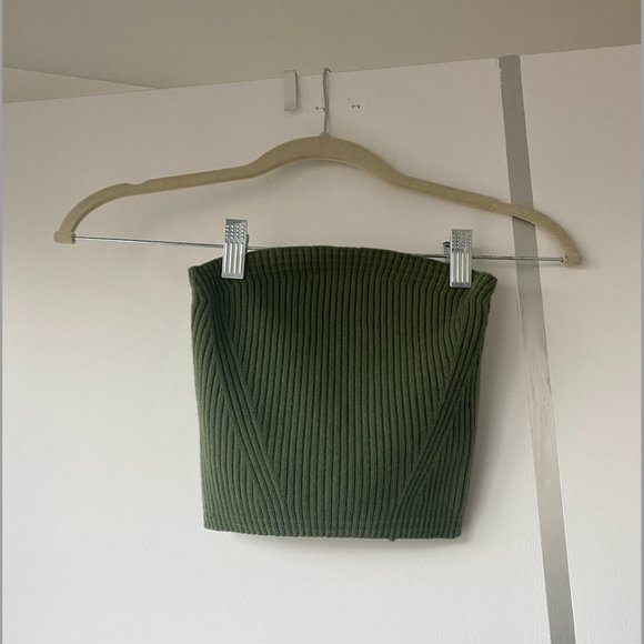 Make an offer! Cult Gaia Knit Tube Top + Pants Set in Green Tea - Picture 3 of 4